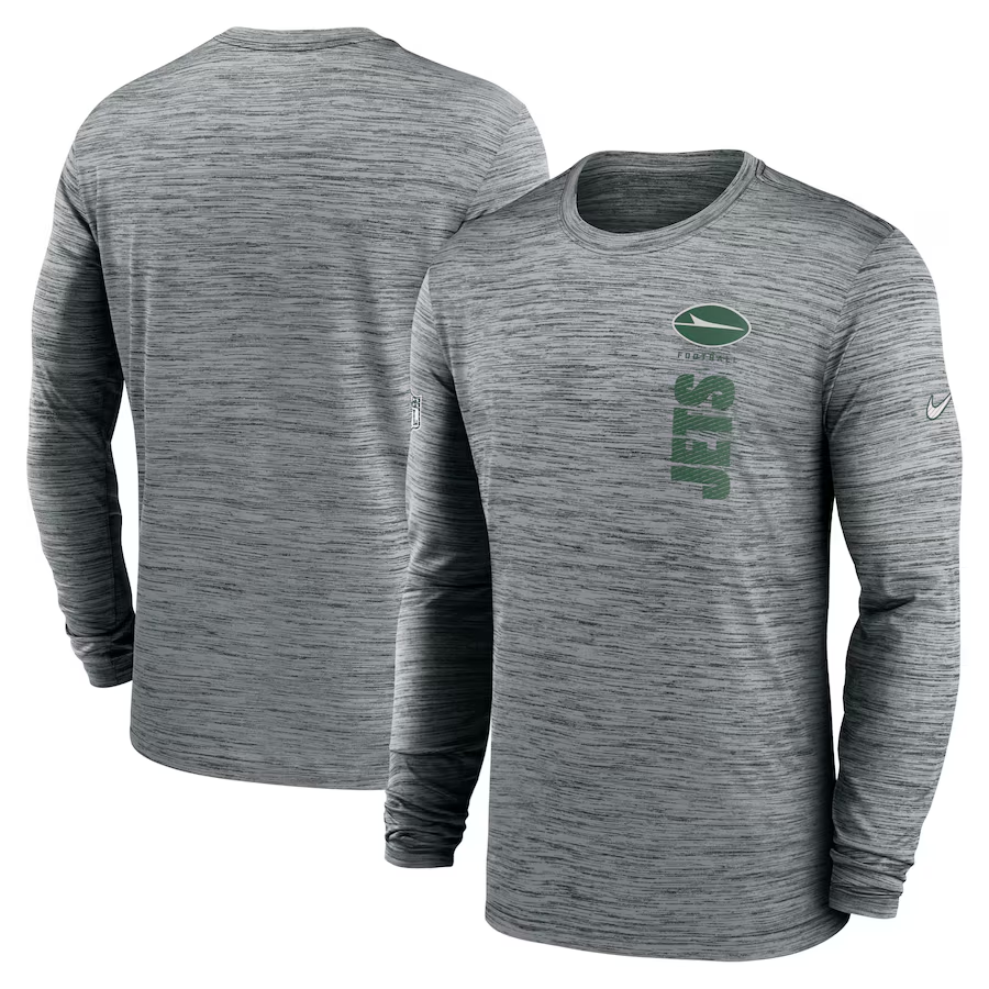 Men New York Jets grey 2024 Nike NFL long sleeve t shirts->nfl t-shirts->Sports Accessory